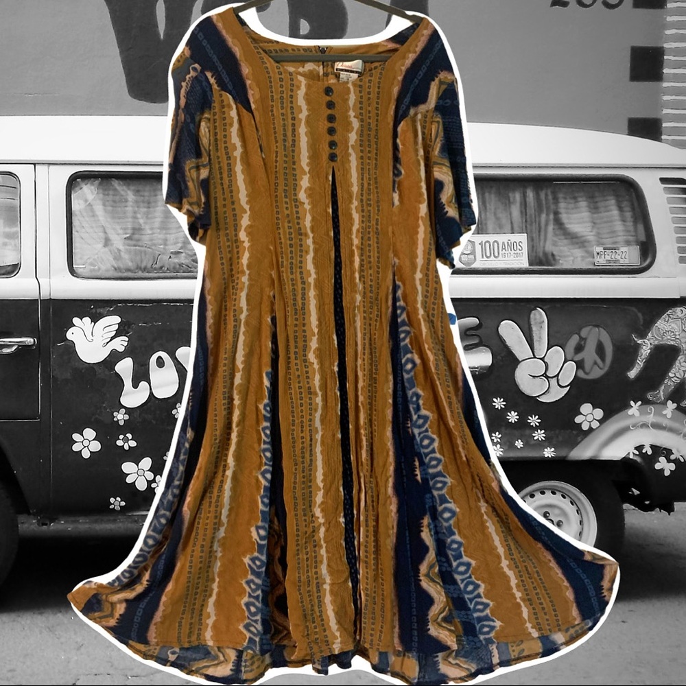 Vintage boho hippy dress. Size 18 **Made in Indonesia